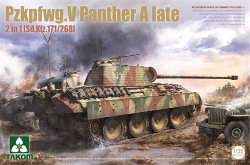 Takom 2176 Pzkpfwg.V Panther A Late 2 In 1 [Sd.Kfz.171/268] 1/35